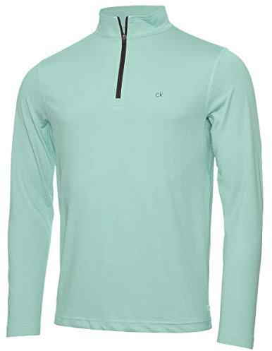 Calvin Klein Mens Harlem 1/4 Zip Pullover - Sage - M