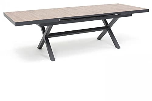 Oviala Tivoli ausziehbarer Tisch für 10 Personen, aus Aluminium und Keramik