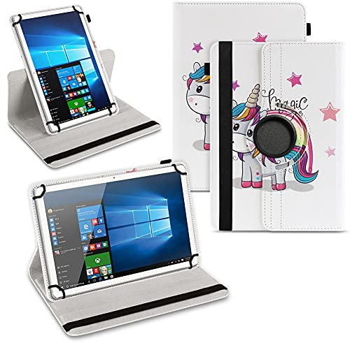 NAUC Universal Tablet Schutzhülle für 10 10.1 10.3 10.4 10.5 11 Zoll aus Kunstleder Hülle Tasche Standfunktion 360° Drehbar Schutz Cover Case, Farben:Motiv 16