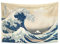 YONGFOTO 100x70cm Ukiyo-e Tapisserie Mont Fuji 36 vues Pièce Tenture La grande vague de Kanagawa Paysage Art mural Japonais Peinture traditionnelle Style Toyo Tapisseries
