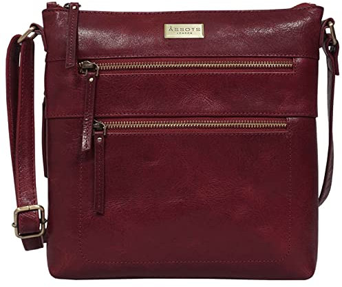 ASSOTS Crossbody Bags for Women – Real Leather Sling with Multiple Pockets and Adjustable Strap – Perfect for Daily Use and Gifting (Chilli Pepper Waxy VT)