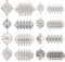 SUNNYCLUE 1 Box 80 Stück 8 Stile Flache runde Blumen-Charms tibetischer Stil Link Connector Charm Baum des Lebens Anhänger Rhombus Glieder für Frauen DIY Ohrringe Halskette Armband Schmuckherstellung