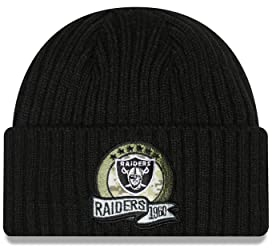 New Era Las Vegas Raiders NFL Salute to Service 2022 Black Cuff Knit Beanie - One-Size