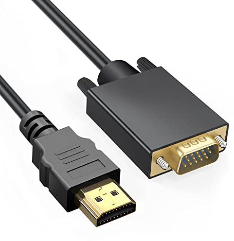 Omivine 1,8 m HDMI auf VGA Kabel, 1080P VGA auf HDMI Monitor Videokabel adapter kompatibel mit Raspberry Pi, Roku, Computer, Desktop, Laptop, PC, Monitor, Projektor, HDTV