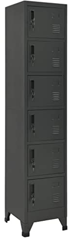 INLIFE Schließfachschrank Anthrazit 38x40x180 cm Stahl-9795