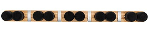 Full Circle Get A Grip, Wall-Mounted Mop and Broom Organizer, Lightweight Bamboo with Foam Pegs, Easy to Install Home Organization, Also Perfect for Garden Tools and Garage, Large