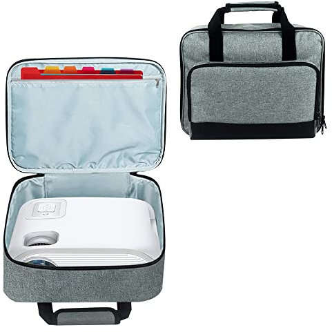 Jaugufiy Projektor-Tragetasche mit Zubehörtaschen, Projektor-Tragetasche, Projektor-Organizer, Projektor-Tragetasche für Epson/BenQ/ViewSonic und andere Markenprojektoren