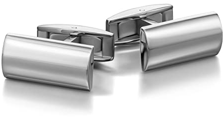 Colibri Polaris Manschettenknöpfe für Herren – Polierter Stahl – Designer-Manschettenknöpfe mit drehbarem Walverschluss – Geschenkbox