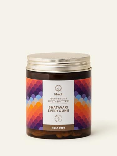 khadi BODY BUTTER SHATAVARI EVERYOUNG Ayurvedische Körperbutter, Wirkt verjüngend, nährt besonders reichhaltig, repariert & glättet, 100% natürlich & vegan, Zertifizierte Naturkosmetik, 100ml