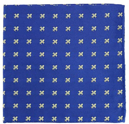 Tony & Paul. Pochette. Fleurs de Lys - BOURBON, Soie. Motifs. FABRIQUE EN ITALIE.
