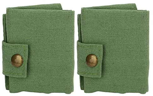 Camping-Geschirr-Tasche, 2 Stück Camping-Geschirr-Tasche, 7 Gitter, tragbar, Knopf-Design, Rolle, Leinwand, Geschirr-Organizer für Rucksackreisen, Grillen, Camping, Wandern, Reisen(Militärgrün)