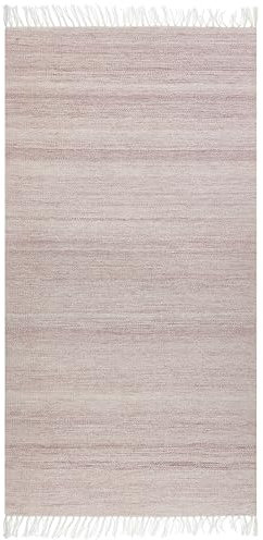 Beliani Outdoor Teppich Läufer rot mit Fransen 80 x 150 cm hangewebt Modern Malhia