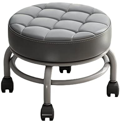 360° Drehbarer Rollhocker, Niedriger Rollhocker für Mechaniker, Rollender Kriechstuhl für Mechaniker, Kleiner Rollhocker für Mechaniker, Werkstatthocker mit Rollen ( Color : Gris , Size : 34*34*27cm )