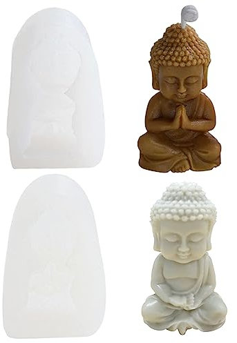 2 Stück Silikonform Kerze Kerzenformen TheStriven DIY Buddha Kerzenformen 3D Buddha Gießform DIY 3D Buddha Figuren Kerzen Gießen Form Für Seife Kerzen Machen Handwerk Ornamente