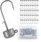 Goture 50 Stück Angelhakenset Jigköpfe 10g, Ned Rig Jigs, Scharfen Jighaken Dropshot Haken für Gummifische, Karpfen Bleikopf Angelhaken Offset Angelhaken, Jigkopf Set, Jighaken Set