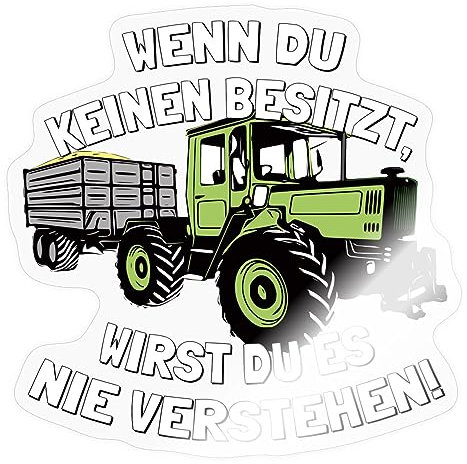 Spreadshirt Traktor - Geschenk für Landwirte und Traktor-Fans Sticker, max. 10x10 cm, 10 x 10 cm, Transparent glänzend