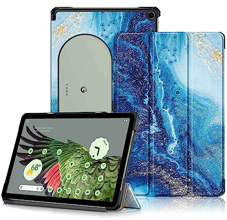 DINGGUAGUA Schutzhülle für Google Pixel Tablet 27,9 cm (11 Zoll) 2023 Release, Folio-Slim-Abdeckung, leichte Hartschalen-Schutzhülle mit Multi-Winkel-Ständer, die Wellen
