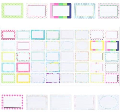 Sticky Name Label Stickers 40 PCS Colourful Border Name Labels Name Tag Stickers for Water Bottle, Stationaries, Notebooks, Clothes, Suitable for Home, Office, School, Party, 5 * 3.6cm