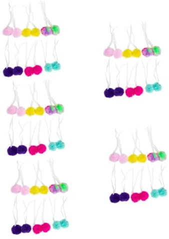 VILLCASE 60 Stk Rochen Fellknäuel Pom-pom-kugeln Basteln Flauschiger Bommel Pompons Auf Rollschuhen Rollenglocken Pompons Mit Glöckchen Outdoor-walze Kunstfell Kind Schlittschuhe Mädchen