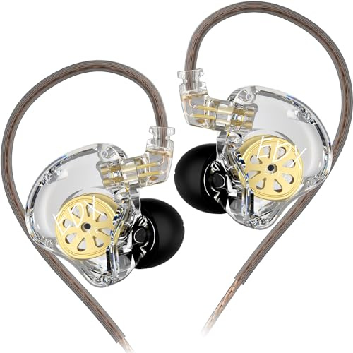 KZ EDX Lite - Auricolari in-ear con driver dinamico, Hi-Fi, con cavo staccabile da 0,75 mm, monitor in-ear Audiphiles (trasparente, senza microfono)