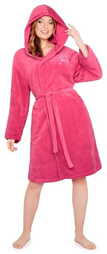 Barbie Accappatoio Donna Pile con Cappuccio Accogliente Vestaglia - Regalo Donna e Ado (Rosa, XXL)
