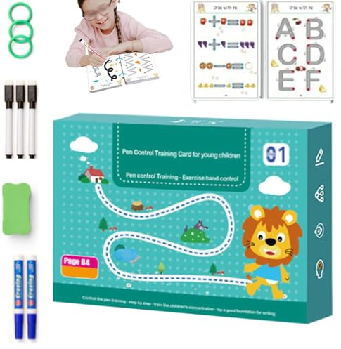 JJKTO Scribble Smart Workbook, Wiederverwendbares Scribble-Arbeitsbuch | Handschriftbuch Für Vorschulkinder，ScribbleSmart Workbook Fast-Track Young Minds,Brain Quest Summer Workbook