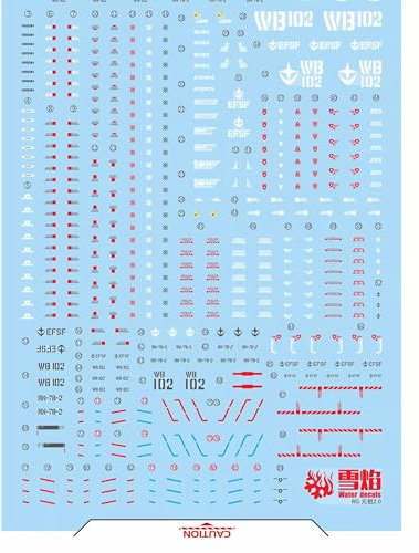 ANSAI Water Slide Decals for RG RX-78-2 Ver 2.0 Model Kit, DIY Modeling