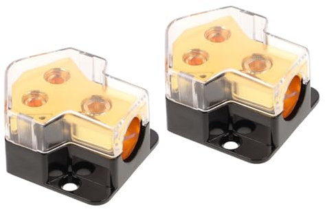 Hoement 2St Eins-Punkt- -Anschlussdose Stromverteilerblock für Car-Audio Verteilerblock 2 Wege kfz verteilerdose Auto Verteilerbox Vertrieb von Autoverstärkern Car-Audio-Splitter