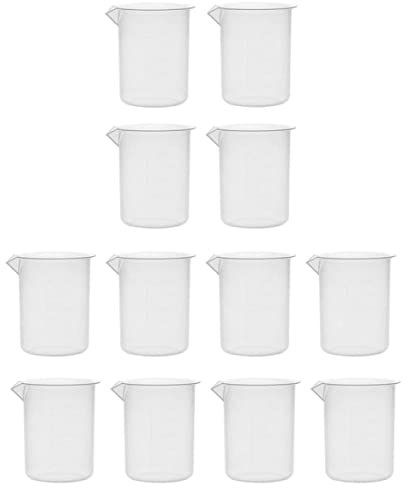 250 ml à mesurer la tasse à mesurer la cruche à tasse en plastique ensemble de bécher en plastique 250 ml de laboratoire gradué pour les liquides de cuisine 12 pcs