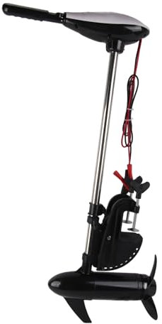 XTevu Outboard Trolling Motor, 12V 60lb Thrust Electric Boat Motor 624W, Electric Outboard Engine for Inflatable/Fishing Boat, with 3-Blade Propeller and LED Battery Indicator