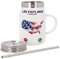 Mug Isotherme en Inox avec Couvercle et Paille - Les Etats-Unis M'Appellent New York Voyage - 500 ml - Tasse Thermo
