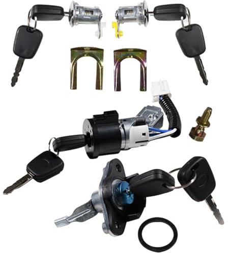 VHEUHZ 3 Sätze Zündschloss und Türschloss Set Schließzylinder mit 8 Schlüssel Kompatibel mit Citroen C1 Peugeot 107 Toyota Aygo 2005-2014 9170.Y8 N0501412 N0502200