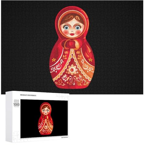 Russian Doll Jigsaw Puzzle for Adults 1000 PCS Wooden Challenging Puzzles for Home Party Decor
