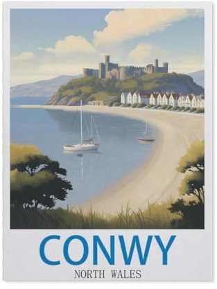 1000 Piece Jigsaw Puzzle，Conwy North Wales Vintage Travel Posters，Adults Children Paper Toy Educational Game（50x70cm）-DB83
