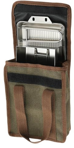 Poêle à rôtir portable en acier inoxydable avec poignée pliable pour camping, randonnée