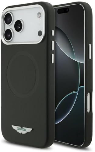 CG MOBILE Aston Martin HC FW Logo kompatibel mit MagSafe Hülle für iPhone 17 Pro Max (Schwarz)