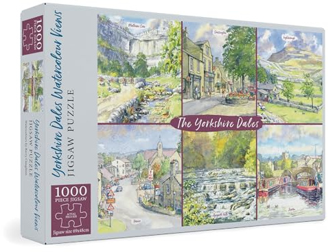 Yorkshire Dales Watercolour Views 1,000 Piece Deluxe Jigsaw Puzzle
