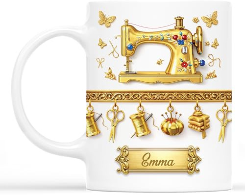 Geschenke Mall Personalisierte Tasse - Nähen Zubehör - nähen geschenk, geschenk für näherin, tasse selber gestalten, tasse mit bild (Modell #2)