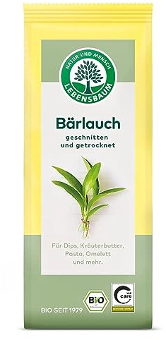 Lebensbaum Bärlauch geschnitten & getrocknet, Bio-Gewürz für Dips, Kräuterbutter & Pasta, Kräuter zum Kochen & Würzen, vegan, 1 x 15g