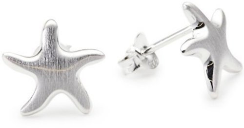 Vinani Ohrstecker Seestern mattiert glänzend Sterling Silber 925 Ohrringe OSD