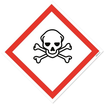 stika.co Sicherheit & Hazard Schilder – Schadstoffen Schilder – GHS coshh Symbol Schilder, Vinyl, Toxic, 100 x 100 mm