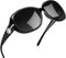 Joopin Elegante Polarisierte Sonnenbrille Damen Schwarz Retro und Übergroße Sonnenbrille Frauen Groß Klassisch Vintage Brille mit XL Übergroßer Rahmen (Schwarz)