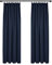 Deconovo Blickdicht Vorhang Gardinen Verdunkelungsgardinen mit Kräuselband Wohnzimmer Kälteschutz, 229x117cm(HöhexBreite), Dunkelblau, 2er Set