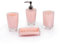 Fingey, set di 4 accessori da bagno in ceramica dal design moderno, con portasapone, portaspazzolino, dispenser di sapone e bicchiere per risciacquare Pink