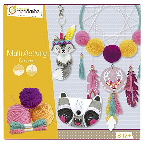 Avenue Mandarine KC045C - Box Multi Aktivity, mit 1xTraumfänger, 1xSchlüsselanhänger und 1xPortemonnaie, ideal für Kinder ab 8 Jahren, 1 Box