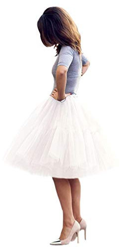 Babyonlinedress Femme Jupon Rétro Style année 50 Vintage en Tulle Audrey Hepburn Rockabilly Petticoat Tutu-18 Couleurs, Blanc, Taille unique