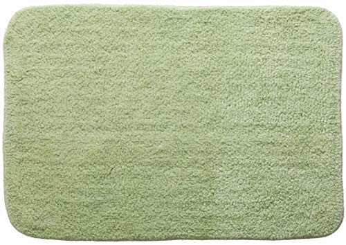 Spirella Badteppich Badematte Duschvorleger 100% Baumwolle Hochflor | flauschig | rutschhemmend | geeignet für Fußbodenheizung | 50x70 cm | Hellgrün, Green, 50 x 70 cm