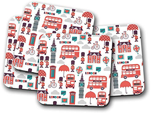 Untersetzer mit Londoner Muster, Rot, Big Ben Britain Britisches lustiges Geschenk #14506