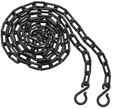 Kunststoff Absperrkette Parkplatz Barriere Straße Kunststoffkette Gefahrenkette Kettenglied schwarz/rot/weiß/gelb, 5m/8m/10m (schwarz, 6mm x 10m)