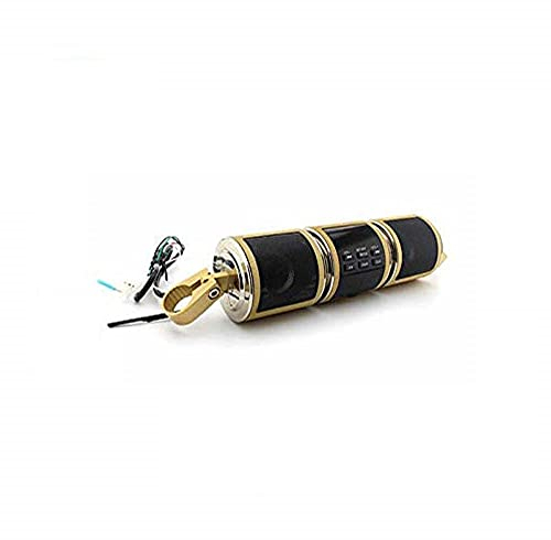 Riloer Audio Bluetooth per motocicletta, 12V impermeabile per motocicletta Bluetooth Audio Radio per manubrio Altoparlante stereo MP3, Oro